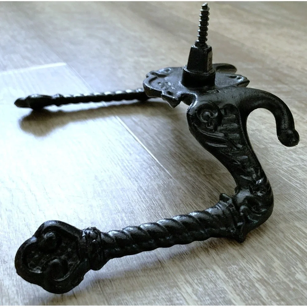 Vtg Antique Sand Cast Double Hat & Coat Hook, 5
